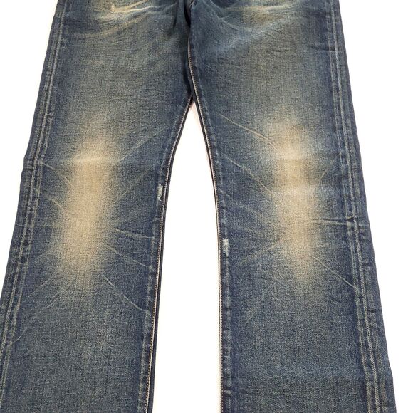 R13 The Classic straight leg Italy Jeans 28 Indigo R13W0189-197 distressed US 8 - Picture 3 of 16